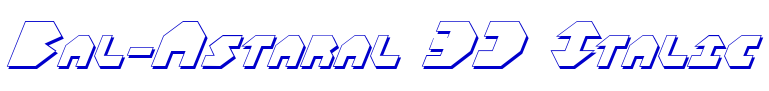 Bal-Astaral 3D Italic लिपि